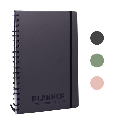 Nextnoid B5 18-Month Undated Monthly Planner, Hardcover, Black