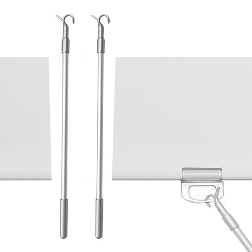 2 Pcs Telescopic Draw Rod for Zebra Blinds & Honeycomb Blinds - Pull/Push Wand for Roller Shades (13''-24'')