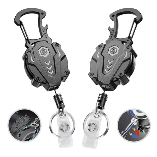 Autonomier 2Pack Heavy Duty Retractable Keychain, Unbreakable Construction