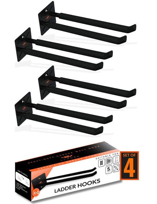 ALWORG Ladder Hangers Set of 4 - Heavy Duty Hooks for Garage, Yard & Home