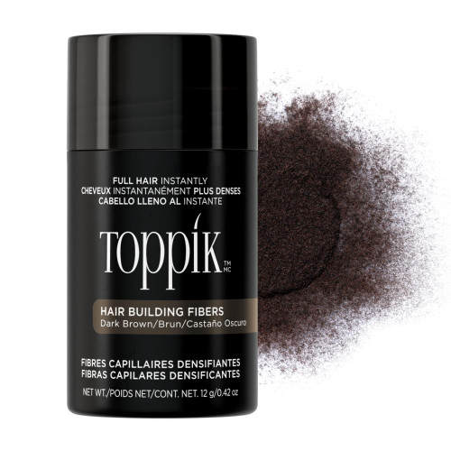 Toppik Hair Building Fibers, Dark Brown, 12g Fill In Fine or Thinning Hair, Instantly Thicker, Fuller Looking, 9 Shades for Men & Women, Keratin Protein Formula