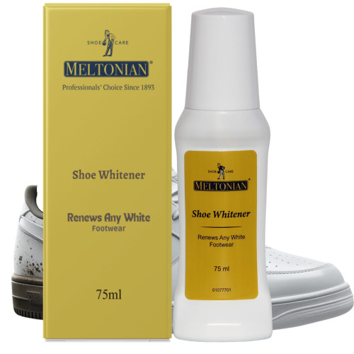 Meltonian Shoe Whitener - Paint and Polish - White Shoe Paint for Soles, Leather, Vinyl, Canvas. Sneaker Whitener Liquid White Shoe Polish Restores with Sponge Applicator, 75ml