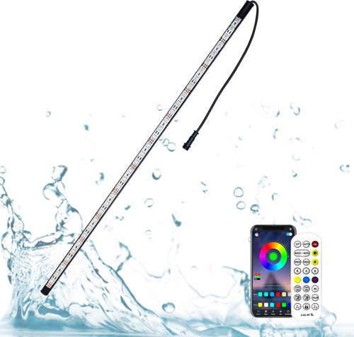 Longrun LED Fountain Light,Waterfall LED Light Strip,Remote and APP Control Waterproof Aluminum LED Lights for Pool Water fall Fountain,Pond Waterfall Spillway Landscape Lighting Decoration(11.22Inch)