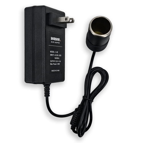 HorHor 60W 5A AC to DC Converter, Car Cigarette Lighter Adapter, 110v/120v to 12v AC/DC Adapter Power Supply for Convert a Wall Outlet to a Car Cigarette Lighter Socket