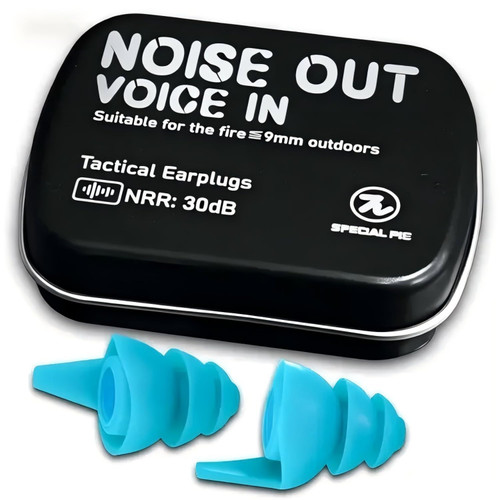 Shooting Ear Plugs with Impulse Noise Reduction, 30 dB NRR Filtered Hearing Protection - Silicone & Reusable Ear Plugs for Outdoor Shooting, Firing Range & Hunting, Blue