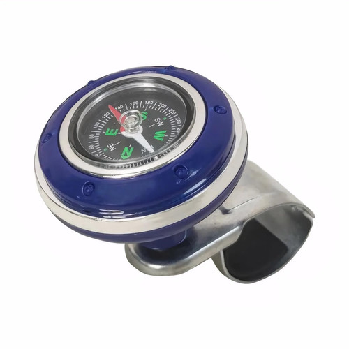 Suicide Knob for Steering Wheel Handle Boat, Wheel Spinner Knob with Compass, Steering Wheel Knobs Booster Ball for Tractor Trucks Car (Blue)