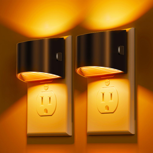 L LOHAS LED Night Light 2 Pack, Night Lights Plug into Wall, 1600K Amber