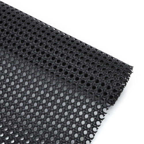 23.6" x 72" Plastic Cane Webbing for Basket Making, Black Synthetic Rattan Roll for Crafting, Basketry Supplies, DIY Projects