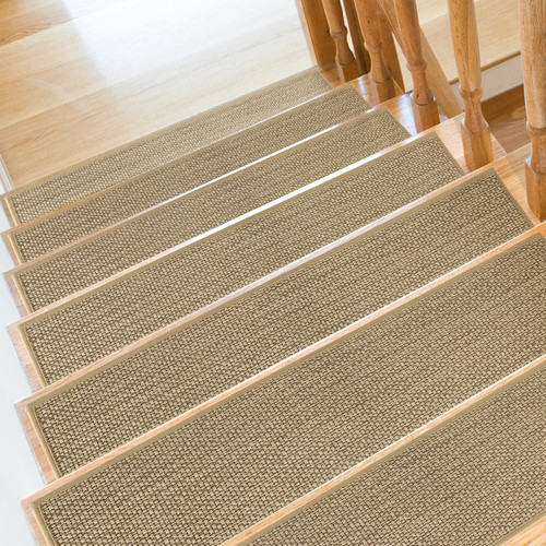SMILOOL Stair Treads Non Slip for Wooden Steps Indoor 9" x 36" 15 Pack Extra Wide Stair Tread Carpet Stairs Runner, Step Pads with Reusable Adhesive for Dogs Kids Elders, Machine Washable, Beige