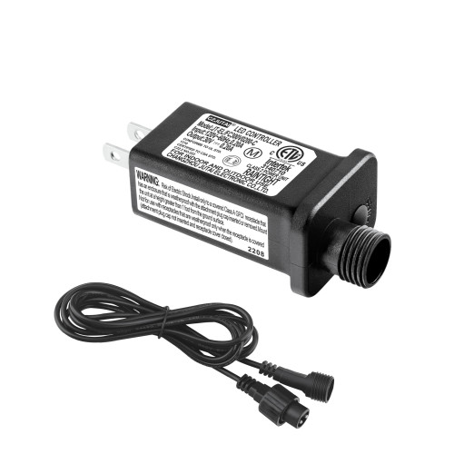 30V 0.2A LED Controller with Extension Cord, Replacement Model JT-EL/FC300V0200-C Class 2 Power Supply IP44 Low Voltage Transformer for Christmas Light