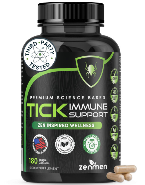 Tick Immune Support Supplement - Improved Formula, 180 Vegan Capsules
