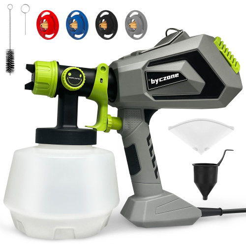 BYCZONE Paint Sprayer for House Painting, 700W Power Paint & HVLP Sprayers with 4 Copper Nozzles & 3 Spray Patterns, Corded Spray Paint Gun for Furniture, Wall, Door