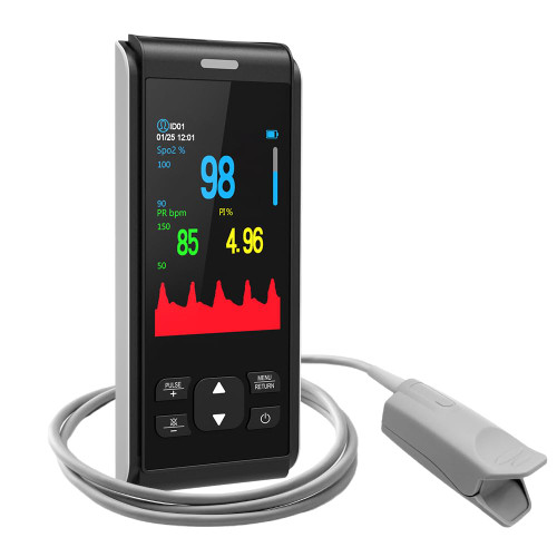 Pulse Oximeter Fingertip Handheld Pulse Oximeter With Continuous Monitor Blood Oxygen Saturation Monitor for Adults Rechargeable Monitor Oxygen Meter For SpO2/PR/PI