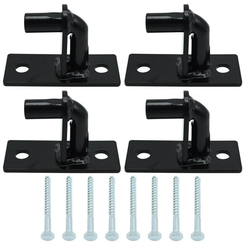 Saihisday Wall Mount Gate Hinges Sturdy Fence Gate Hinge Heavy Duty Farm Chain Link Gate Hinges with 5/8'' Pin for Fence Post Chain Link Gate (4, Silver)