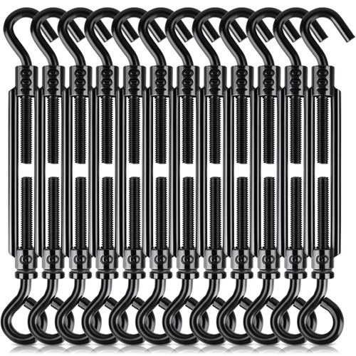 hannger Black Small Turnbuckles for Cables Wire, M6 Hook and Eye Tensioner