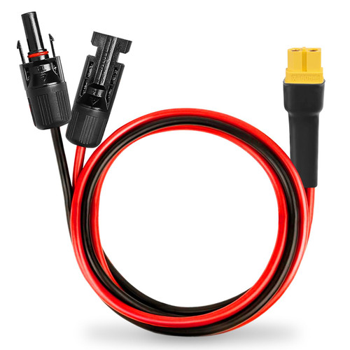 MOOKEERF Solar to XT60 Extension Cable 10AWG 6FT Solar Connector to XT60 Adapter Cable for Solar Panel to Portable Power Station Solar Generator Battery Pack