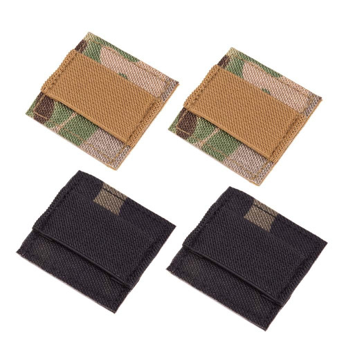 Tactical Headphone Cable Storage Board Fastening Cable Ties Strap for Helmet Headset Walkie-Talkie Wire Hook and Loop Sticker （4 Packs Camu）