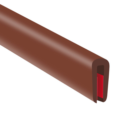 Rubber Edge Trim, Flexible Edge Trim for Sharp Edge, 1/16" U Channel Edge Protector, Self Adhesive Edge Guards for Car Doors and Sheet Metal Parts, 10Ft, Brown Color