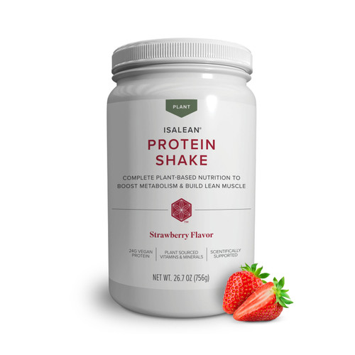 Isagenix IsaLean, 24g Plant-Based Protein, Strawberry, 14 Servings