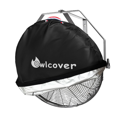 Owlcover Wall Mounted Non Oscillating Fan Cover 18-21 Inch Heavy Duty 600D Waterproof Dustproof Industrial Outdoor Fan Protector Black (Cover Only)