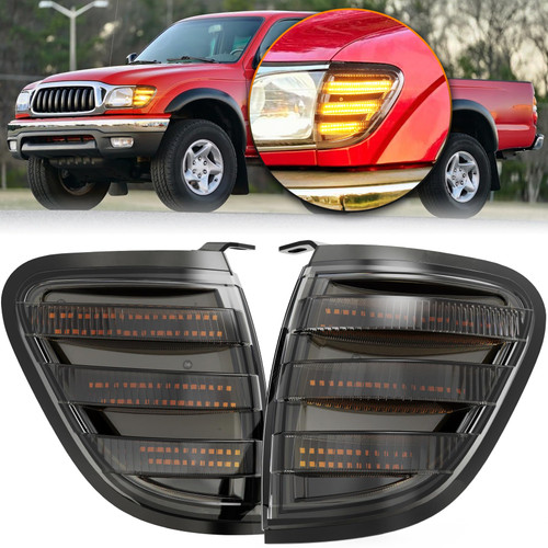 PXPART LED Corner Lights Smoke Lens Amber Parking Light for 01-04 Tacoma