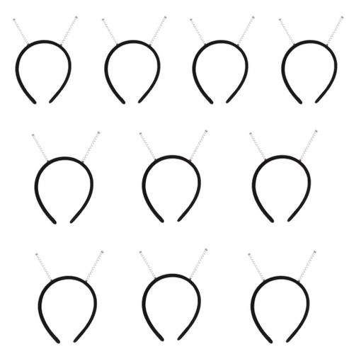 Adrosstoller 10Pcs Plain Headband with Springs Headpieces Party Props Soft Thin Headband