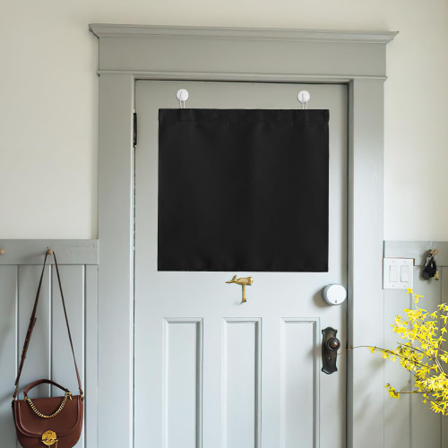 NICETOWN Black Blackout Door Curtains for Classroom Small Window Privacy