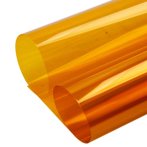 HOHOFILM 35.4"x78.7" Colored Window Film Clear Decorative Glass Tint Sun Blocking Heat Control Self Adhesive Window Tint for Building Residential(Gold Yellow)