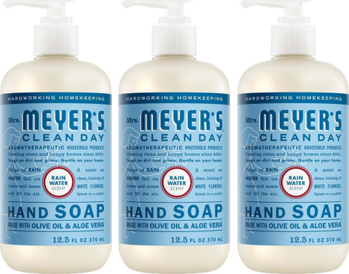 MRS. MEYER'S CLEAN DAY Liquid Hand Soap, Rain Water, 12.5 fl oz, 3 Pack