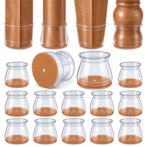 VIUME 24 Pcs Chair Leg Floor Protectors for Hardwood Floors Round
