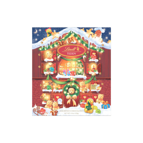 Lindt Holiday Teddy Bear Advent Calendar Assorted Chocolate Candy, 4.5 oz.