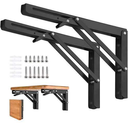 AUTOHJ Folding Shelf Brackets - 20 Inch 2 Pcs Heavy Duty Shelf Brackets