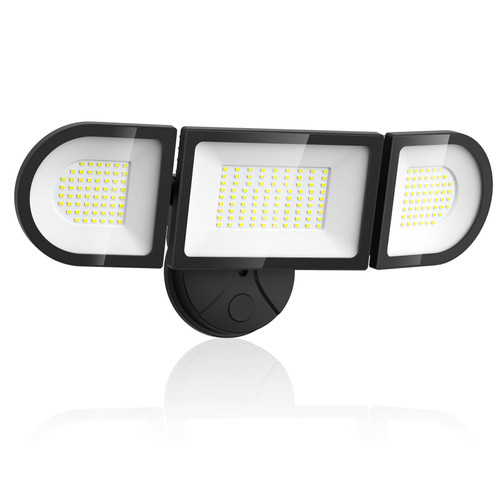 Olafus 130W Flood Lights Outdoor, 13000LM Super Bright LED Flood Light, IP65 Waterproof Outdoor Flood Light Fixture, 3 Adjustable Heads, 6500K Exterior Security Lights for Yard, Garage, Black