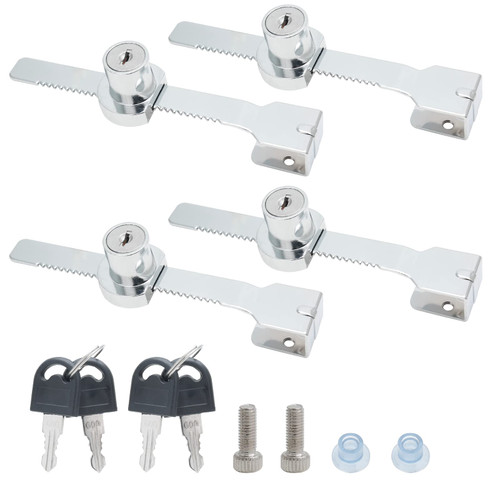 Qjaiune 4 Pack Sliding Glass Door Lock, Keyed Alike Showcase Display Case