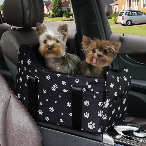 Cullaby Center Console Dog Car Seat for Medium Dogs, Black