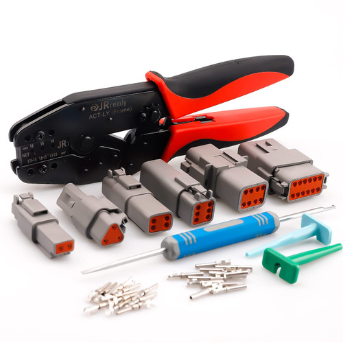 JRready Professtional Deutsch Crimp Tool ACT-LY-16DT for Deutsch Connector Stamped Contacts, Size 16 (14-18AWG), 3.0mm Rigid Frame& Precision Locator