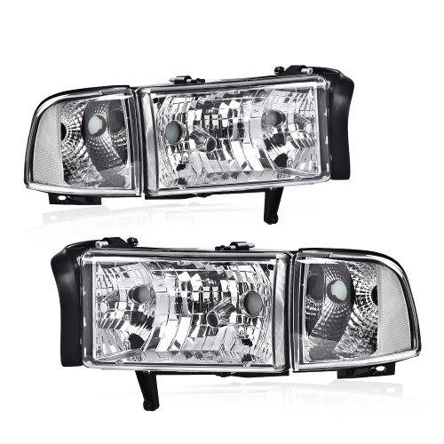 GRAND ORANGE Headlights Assembly, Fit Dodge Ram 1500 2500 3500 1994-2002