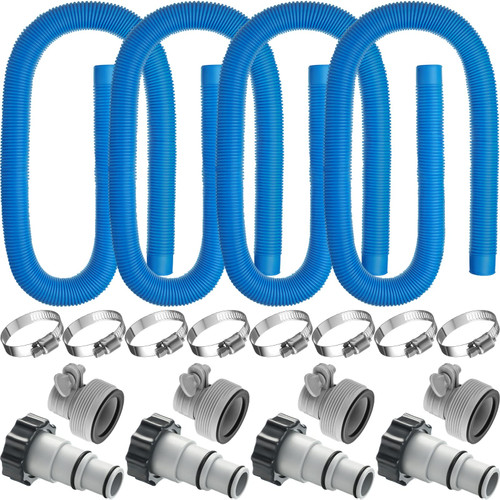 EBOOT 4 Set Pool Pump Hoses for Above Ground, 1.5" x 59", Blue
