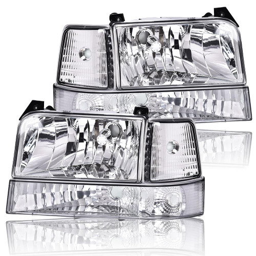 GRAND ORANGE Headlights Assembly Fit 1992-1996 Ford F150 Bronco