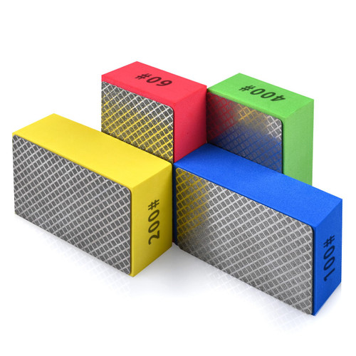 EGOFIX 4pcs Diamond Hand Polishing Pads for Ceramic Tile Glass Grinding,Sanding Blocks 60#,100#,200#,400#