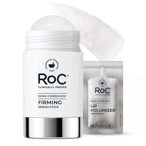 RoC Derm Correxion Retinol Firming Serum Stick with Antioxidants to Visibly Tighten and Firm Wrinkles and Laugh Lines For Men and Women + Retinol Eye Cream Packette, 1.0 oz (Packaging May Vary)