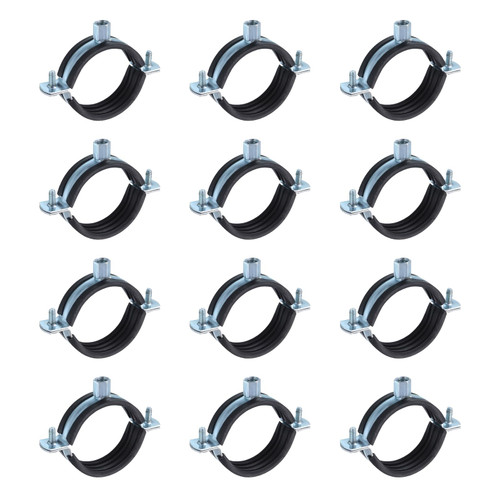uxcell 12 Pcs Split Ring Pipe Hanger, 63mm/2.5inch Adjustable Pipe Bracket Clamp Wall Ceiling Mount Pipe Strap Support for Plumbing Drainage Pipe Tube