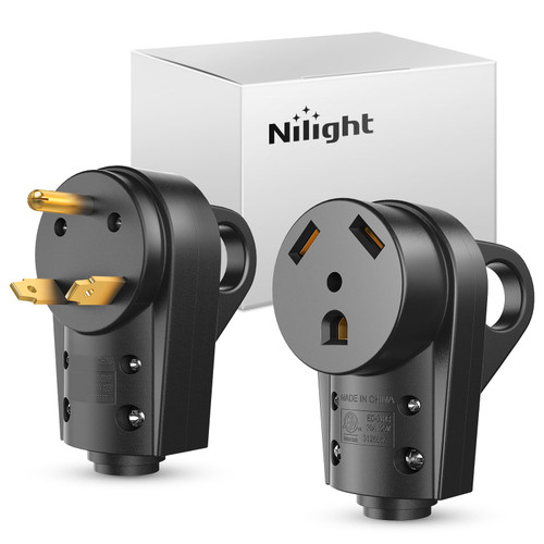 Nilight 30 Amp RV Male and Female Plug Set