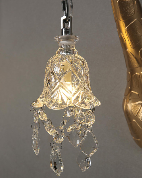 LAZHUG Wall Lamp,Resin Giraffe Lamp with Crystal Shade