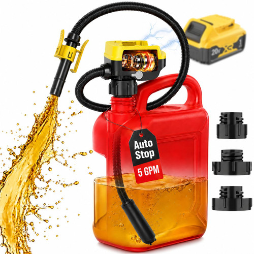5 GPM Cordless Fuel Transfer Pump for DeWalt 20V & Milwaukee 18V Batteries