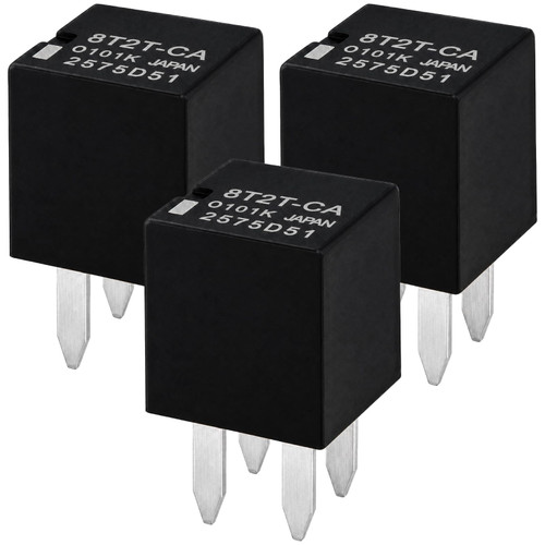 8T2T-CA 0101K Relay 12V DC 20A 4-Pin Micro SPST (3-Pack)