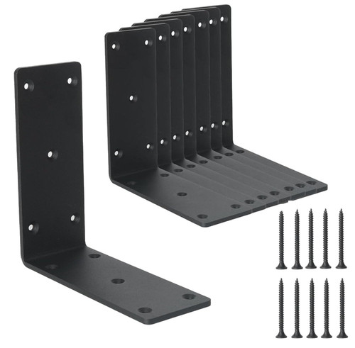 8-Pack 6" x 6" x 2⅜" L Right Angle Bracket, Heavy Duty Corner Bracket