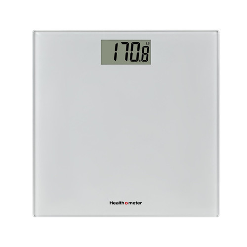 Health o meter Compact Digital Glass Bathroom Scale – 450 lb Capacity, 4 Load Cells, 3.2" LCD Display, Tempered Glass Platform, Auto Shut-Off, Low Battery Indicator, Non-Skid Feet, 5-Year Warranty