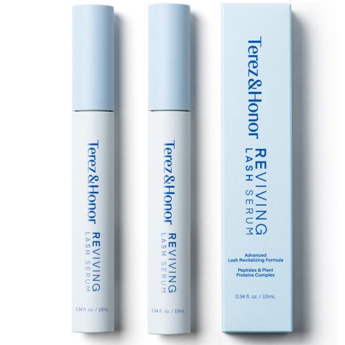 Terez & Honor REviving Lash Serum - Korean Vegan PDRN Lash Growth for Longer, Fuller, Healthier Lashes – Peptide & Biotin Lash Conditioner for Root Strengthening (Lash Serum - 2 Pack)