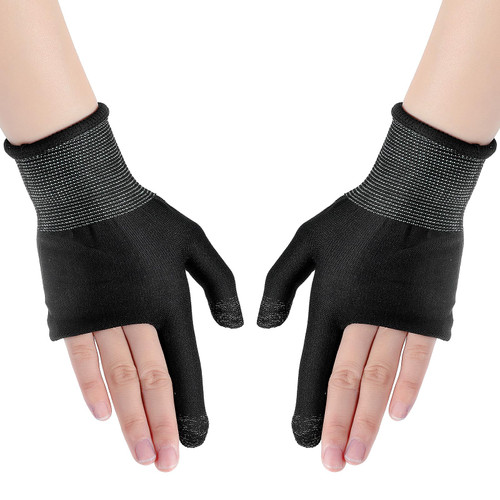 Ptwola Ultra-Thin Mobile Gaming Gloves Touchscreen Gaming Gloves Anti-Sweat Mobile Finger Sleeve Breathable with Thumb Finger Sleeves for High-Ranking Players Tablet Streamer Sweaty Hands